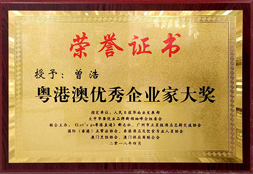 粵港澳優秀企業家大獎